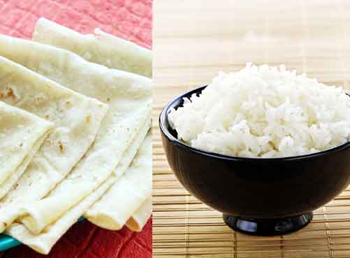Rice, roti