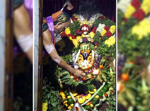 Mother showers blessings as Sakambari