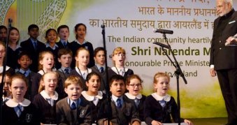 Modi in Ireland: Irish Kids sing Sanskrit Shlokas, PM mocks Secularists
